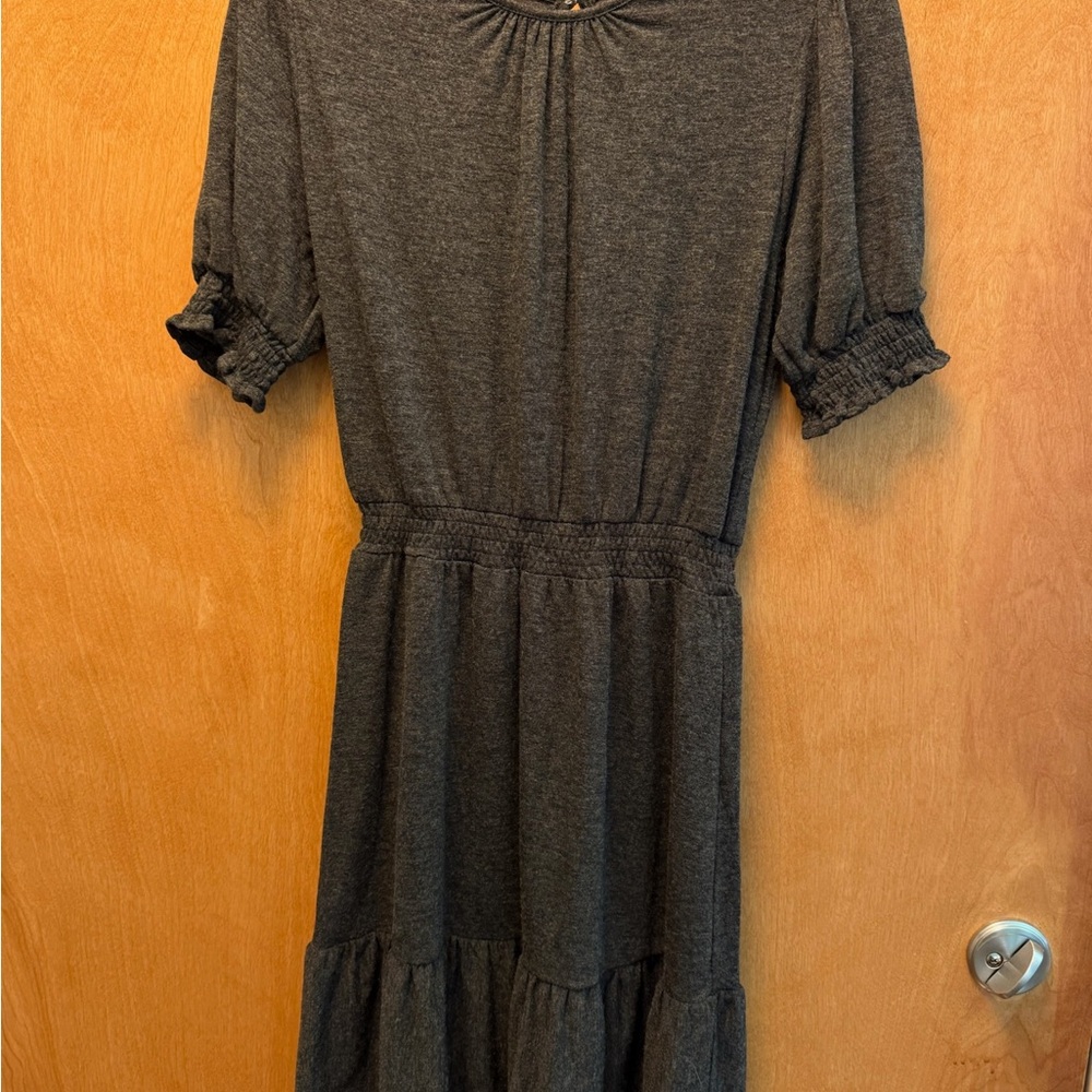 LOFT Charcoal Midi Dress